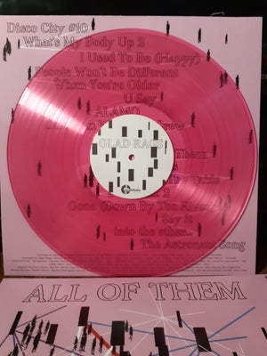 Close up of pink translucent vinyl